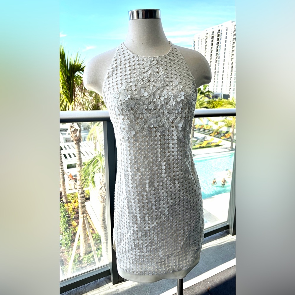 Sachin + Babi Ivory Textured Mini Dress